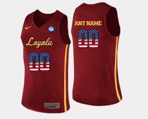 Basketball Mens Maroon US Flag Fashion Customized Jerseys Ramblers #00