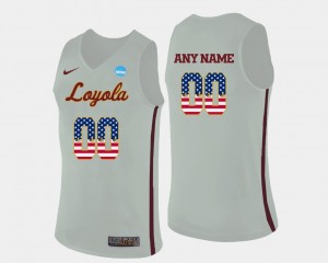Basketball Custom Jerseys US Flag Fashion For Men's White Loyola #00